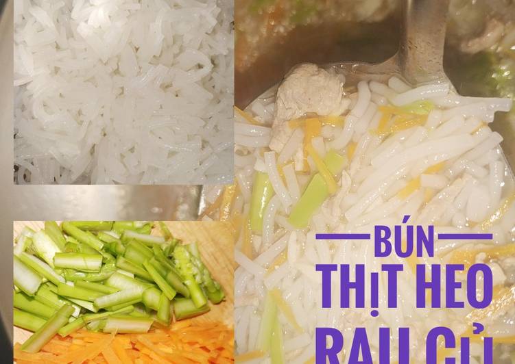 Recipe of Ultimate Ăn dặm cho bé: Bún thịt heo rau củ