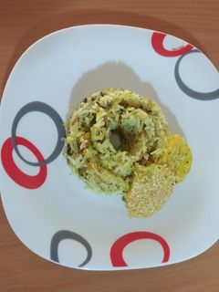 عکسی از دستور شوید پلو سیب زمینی با کنسرو ماهی 😋