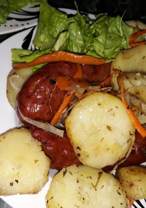 Una foto de Chorizo con Verduras al Horno