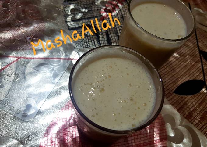 Simple banana and honey lassi drink