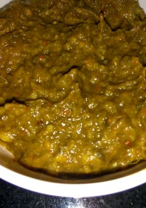 A picture of Red Sorrel leaves chutney.