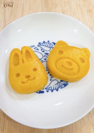 Hình của món Bánh bí đỏ hấp.