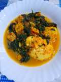 Gulai daun singkong tempe telor