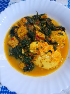 Foto resep Gulai daun singkong tempe telor