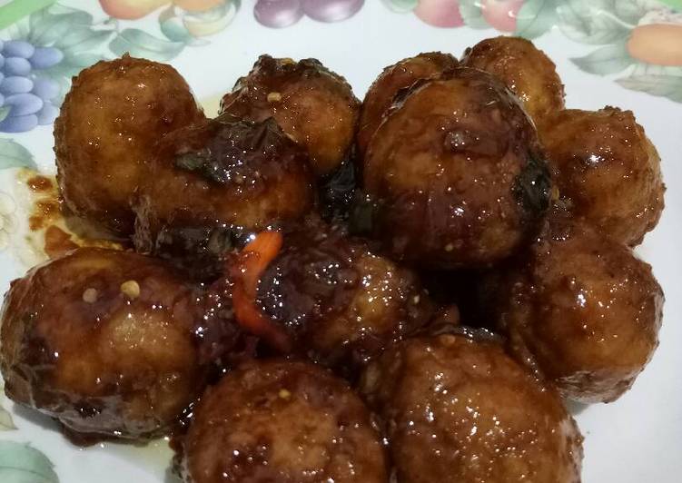 Cara Membuat Bakso tempe saus tiram Lezat