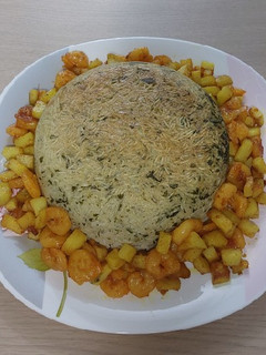 عکسی از دستور سبزی پلو با میگو