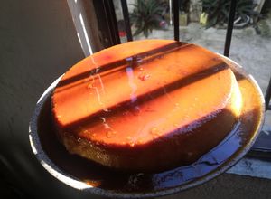Una foto de Flan napolitano en estufa
