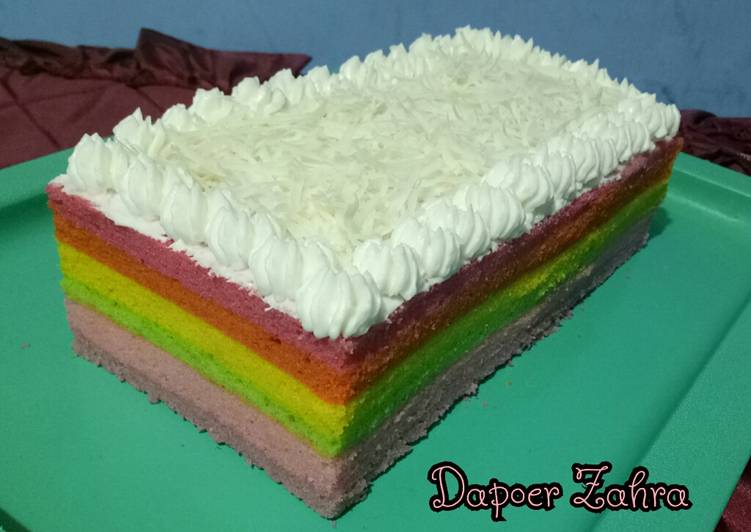 Rainbow Cake (3 telur ekonomis)