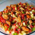 Ensalada de mejillones y vegetales