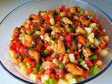 Ensalada de mejillones y vegetales