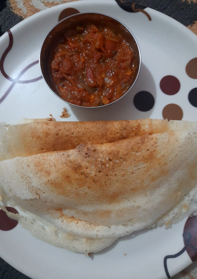 தோசை மற்றும் தக்காளி கடையல் செய்முறை முக்கிய புகைப்படம்