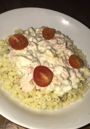 Une photo de Pâtes au saumon