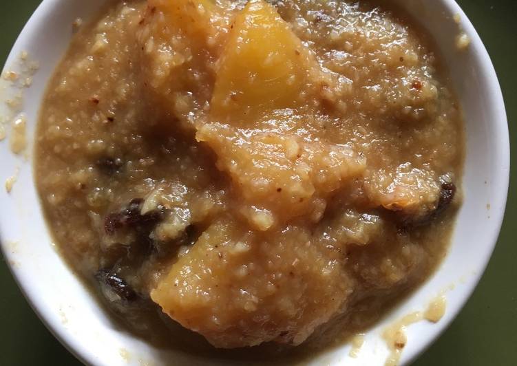 Crema de coco tierno con piña en dulce