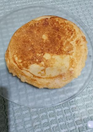 Una foto de Pancakes de jamón York y queso
