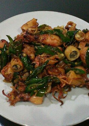 Foto resep Tumis cumi asin cabe ijo