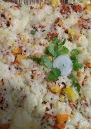 Una foto de Pastel Azteca al pastor