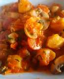 Guisado con champiñones frescos. #Mercado