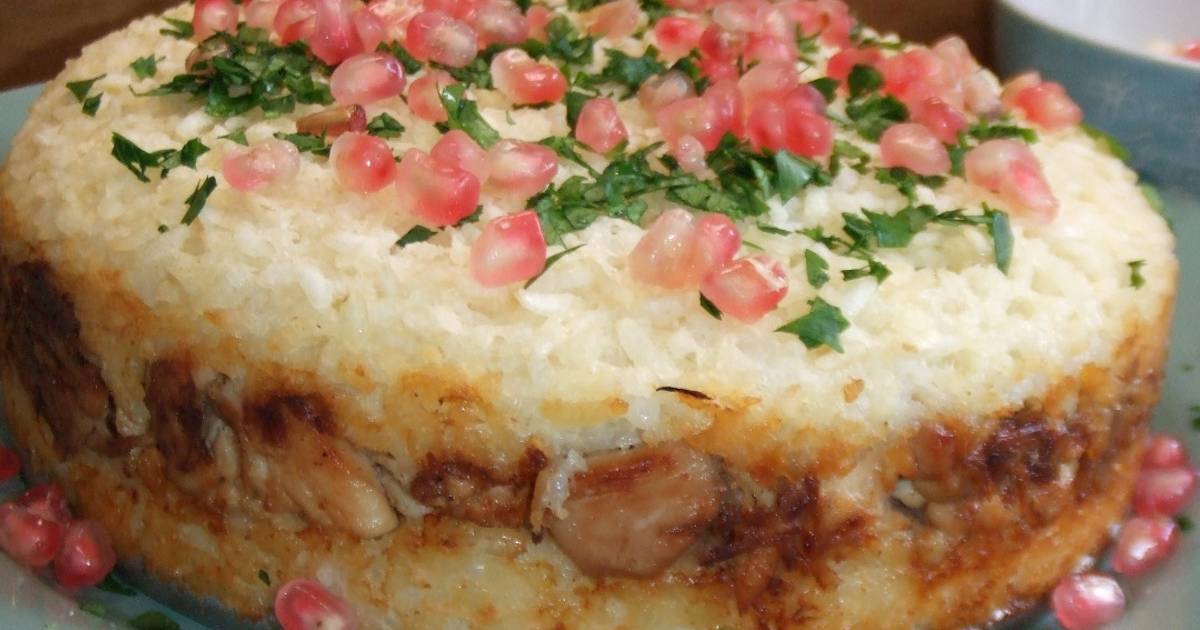 Pastel de arroz basmati al horno con relleno de pollo Receta de Cuqui