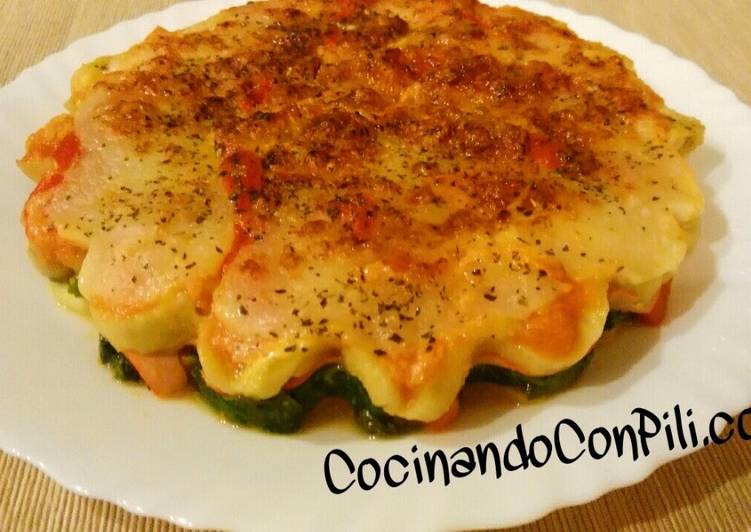 Pastel de berenjena y espinacas light apta para el método Entulínea