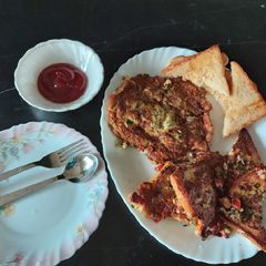 A picture of Veggies eggs omelet.