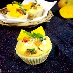 A picture of Mango srikand in tart.