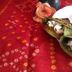 A picture of Palak paneer wrap.
