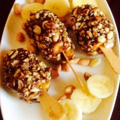A picture of Chocolate peanut cover banana.