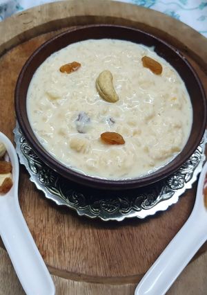 A picture of Rice Pudding With Date Palm Jaggery.