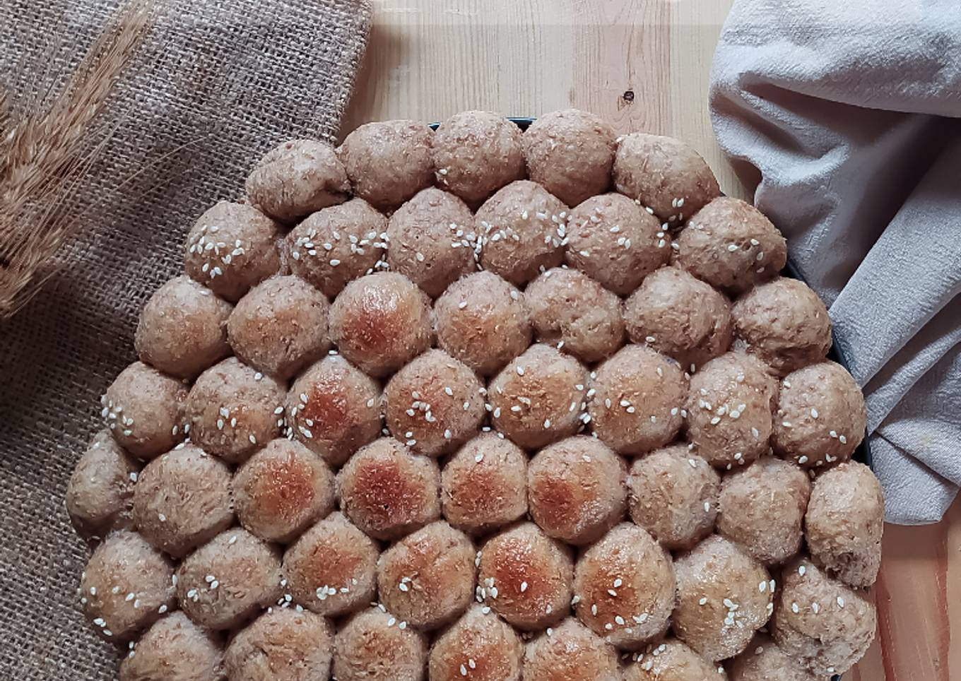 Bubbles Wheat Bread (eggless, 1x proofing)