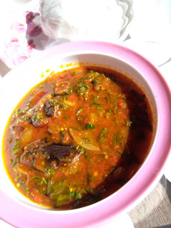 A picture of Spinach pumpkin soup.