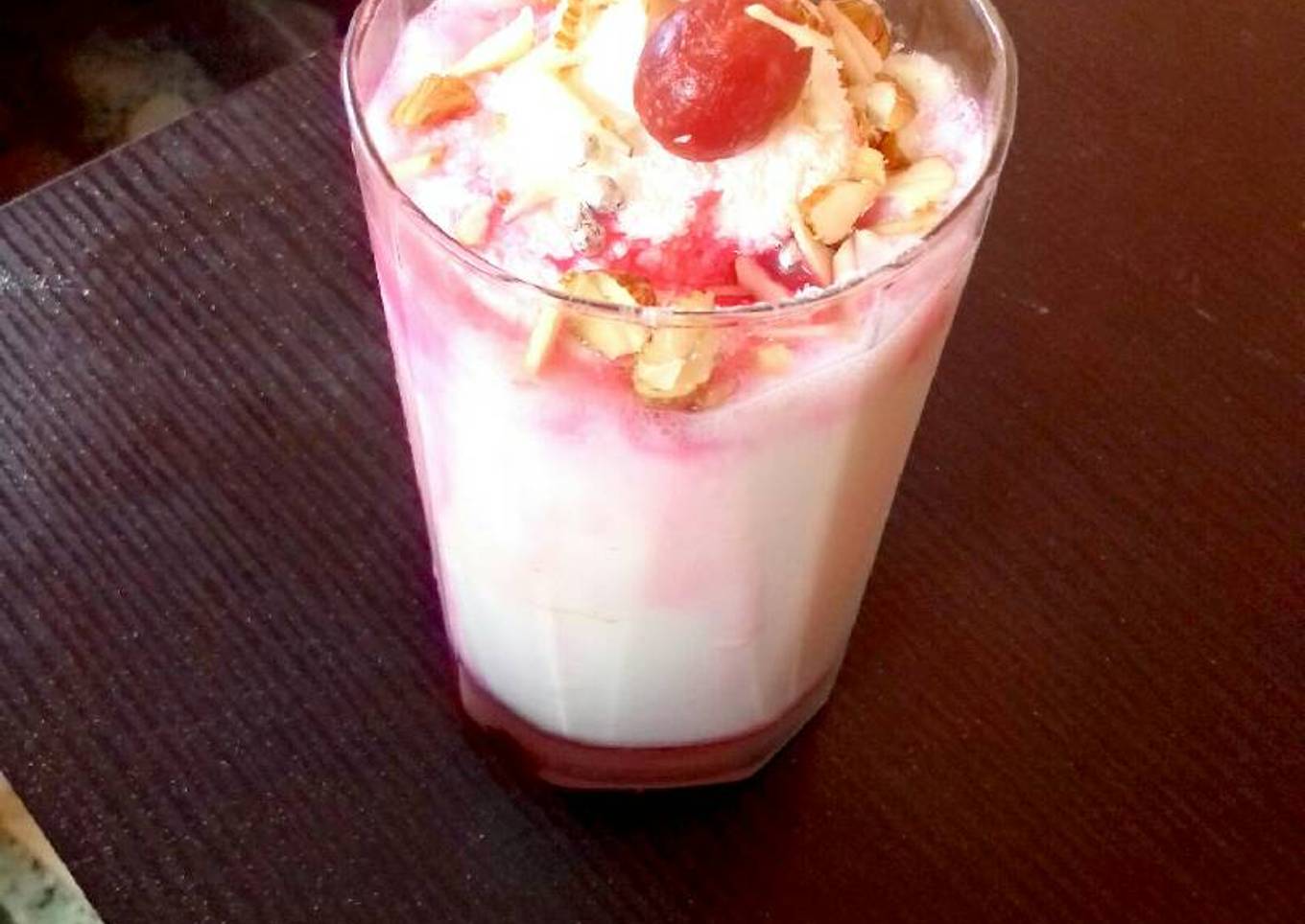 Rose lassi with icecream..valentine special