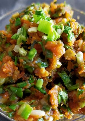 A picture of Spring Onions with Besan.