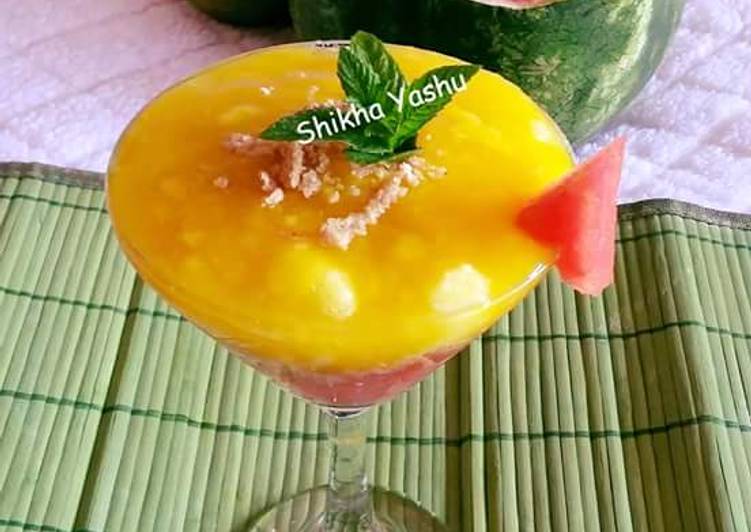 Easiest Way to Make Quick Strawberry Sorbet with Mango Parfait