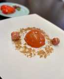 Mousse de piloncillo con Jelly de guayaba y tejocote
