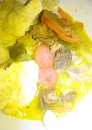 Foto resep Soto daging santan kuning #day11