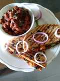 Paneer Stuffed Grilled Kulcha with Amritsari Chole