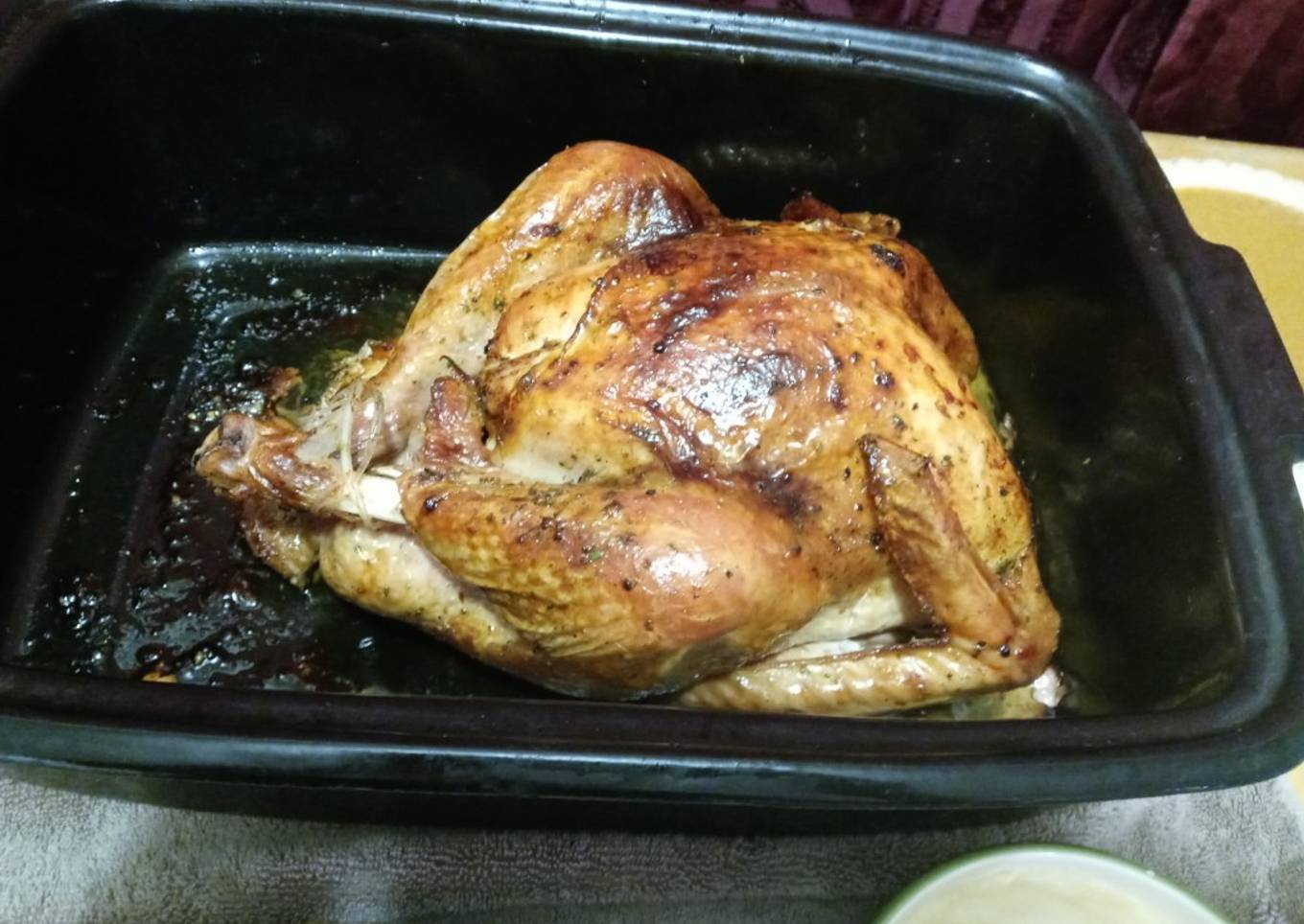 Roasted turkey with garlic butter