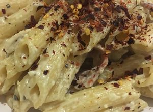 Foto resep Creamy penne with ham & mushroom