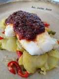 Bacalao con sobrasada y miel