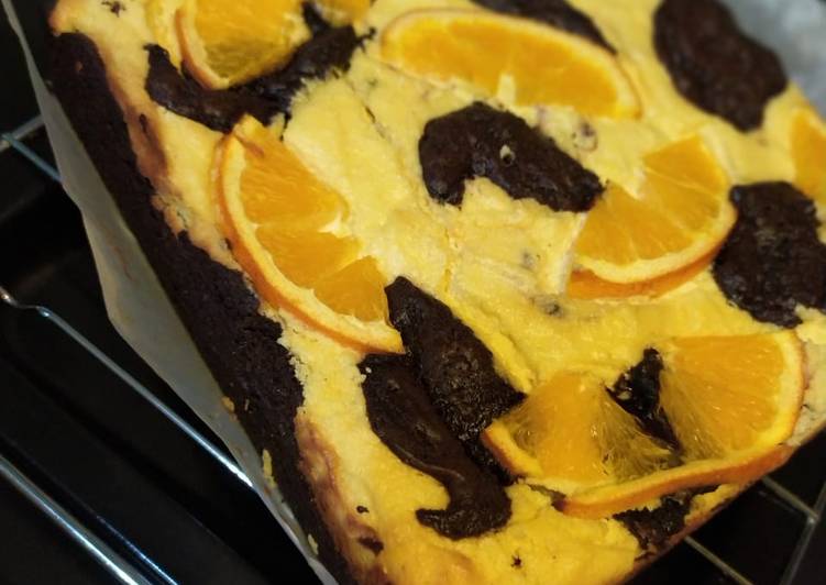 Bagaimana Menyiapkan Orange cheese brownies, Enak Banget