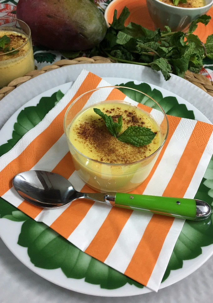 Una foto de Natillas de mango