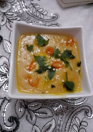 A picture of Mong and masoor daal (soup).