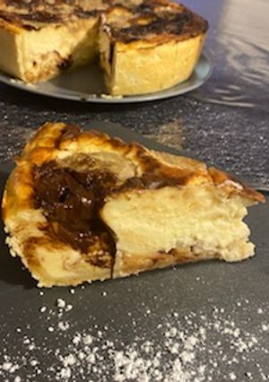 Une photo de Flan pâtissier banane-chocolat