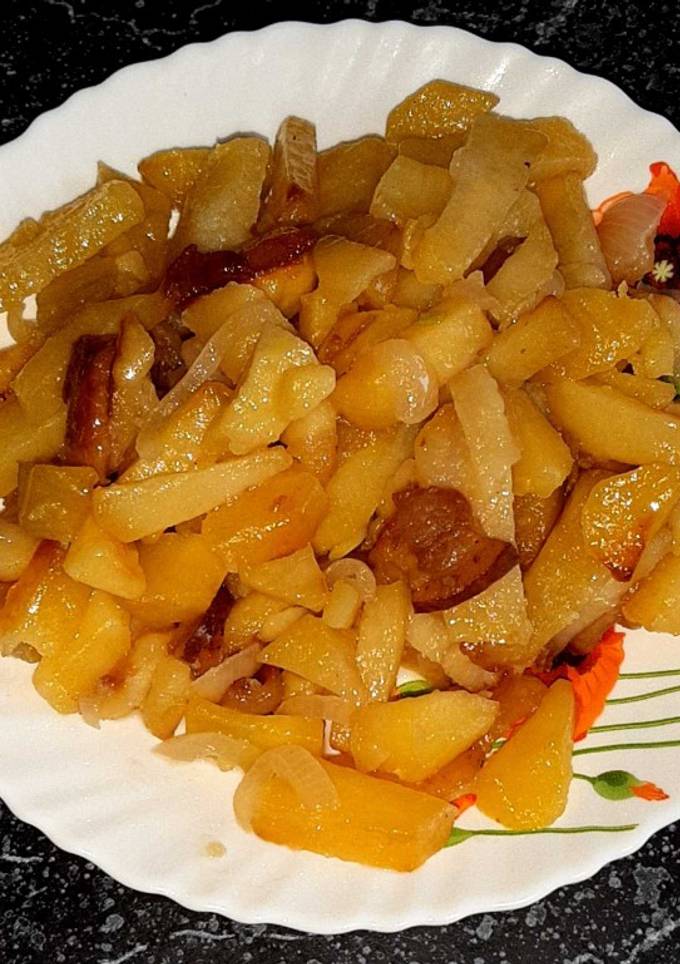 Картошка жареная на сале