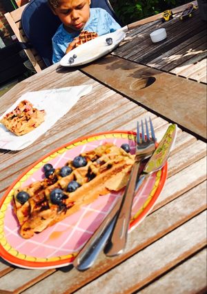 A picture of Oats waffles.