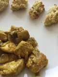 Chicken curry & ginger with mashed potato and zucchini baked tater