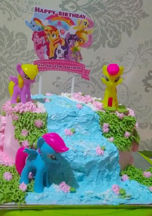 Foto resep Kue ulang tahun little pony