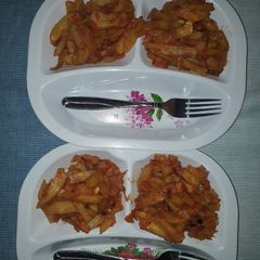 A picture of Home made chips masala.