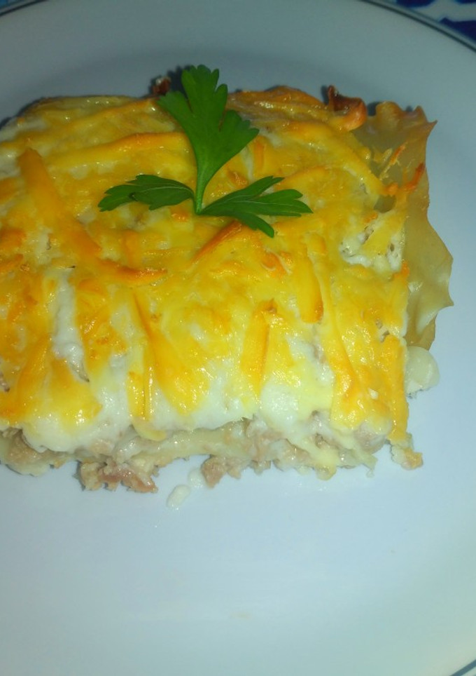 Una foto de Lasaña de carne y salsa bechamel