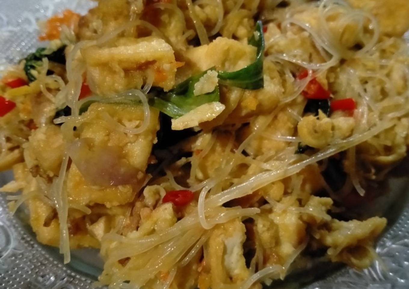 Oseng Bihun Tahu Telur Bumbu Rica-rica